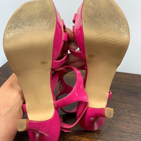 BCBGeneration Womens Preize Leather Platform Slingback Stiletto Sandals Pink 7.5 - Picture 10 of 11